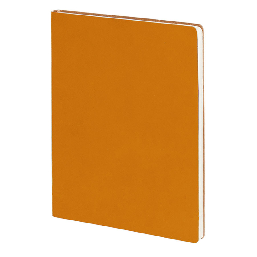 Бизнес-блокнот "Biggy", B5 формат, оранжевый, серый форзац, мягкая обложка, в клетку