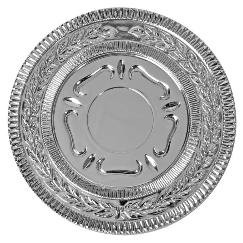 Медаль наградная  "Серебро", серебристый, 12х12х2,2 см, D=8,7 см, металл, дерево, стекло, лазерная гр