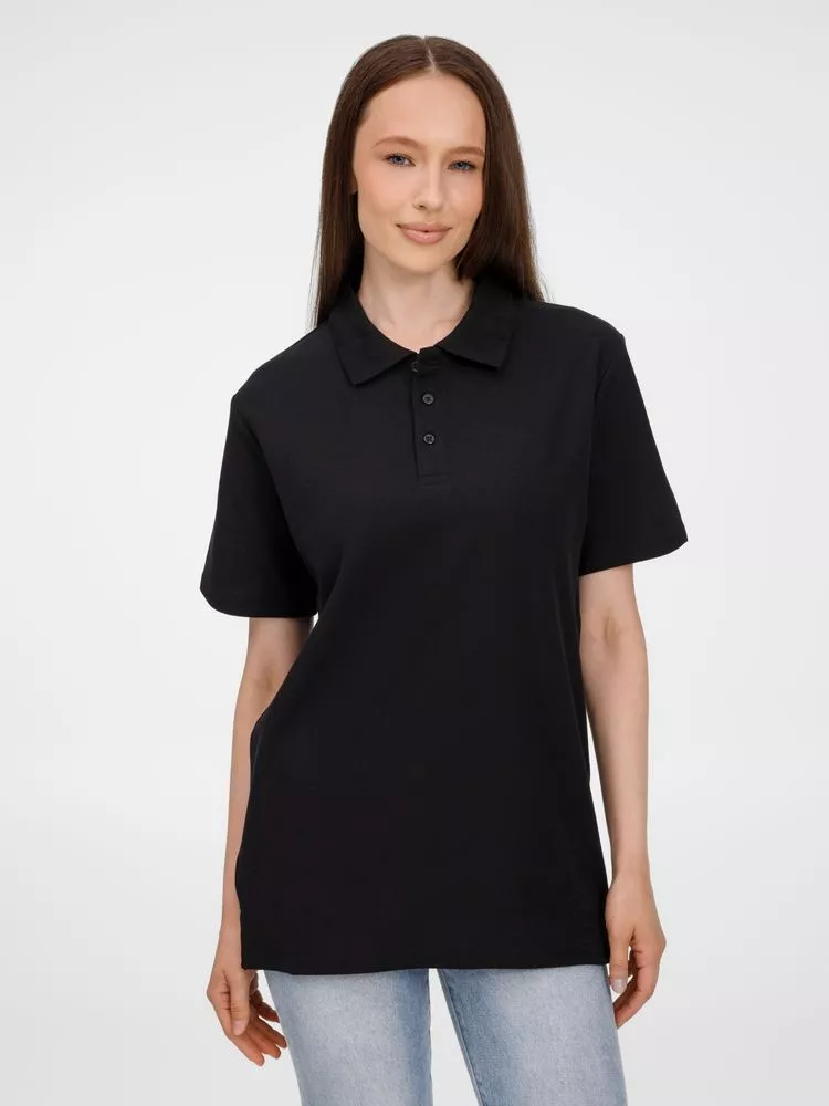 Рубашка поло унисекс Tervise, черная, размер S