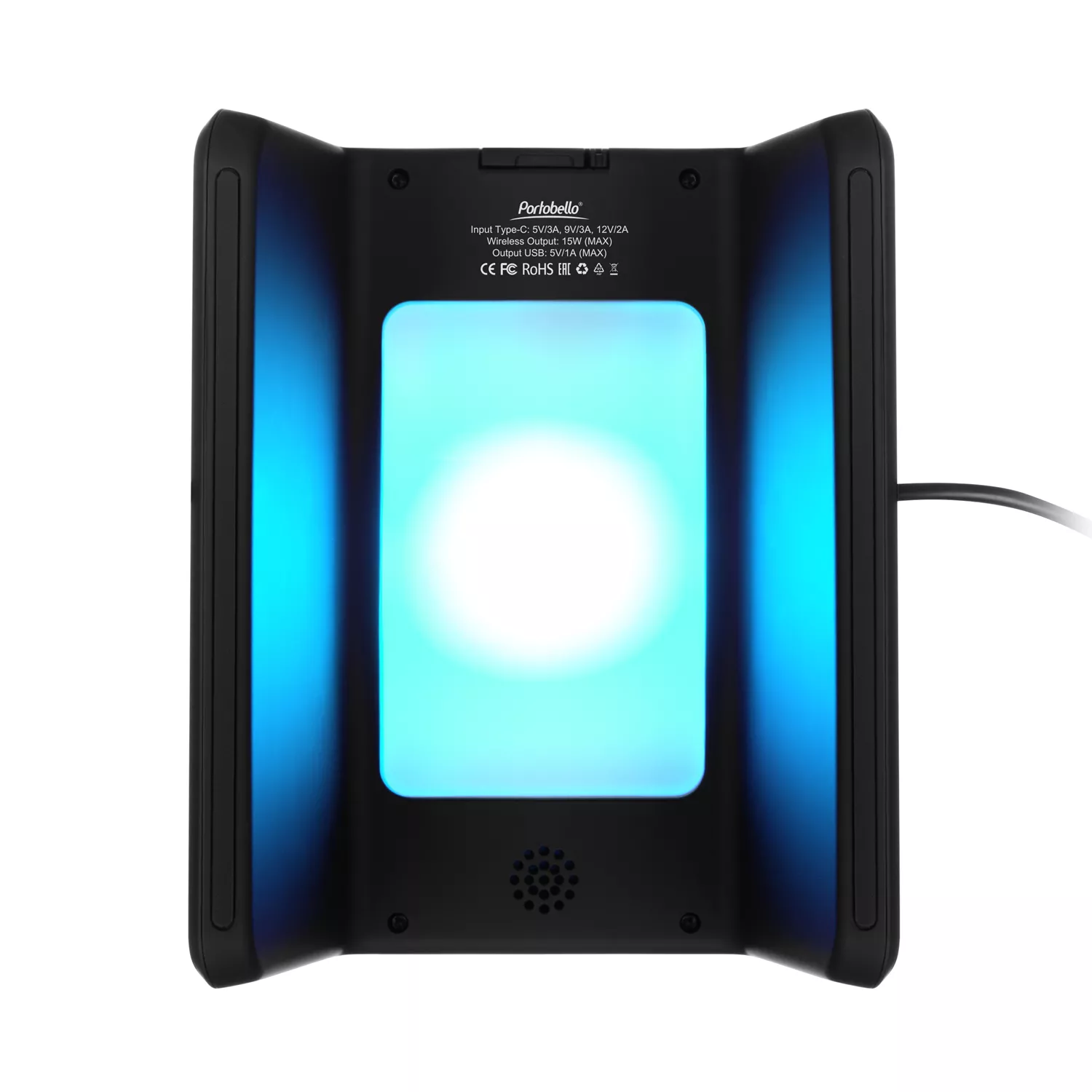 Зарядная станция с часами 15W Flame, черная