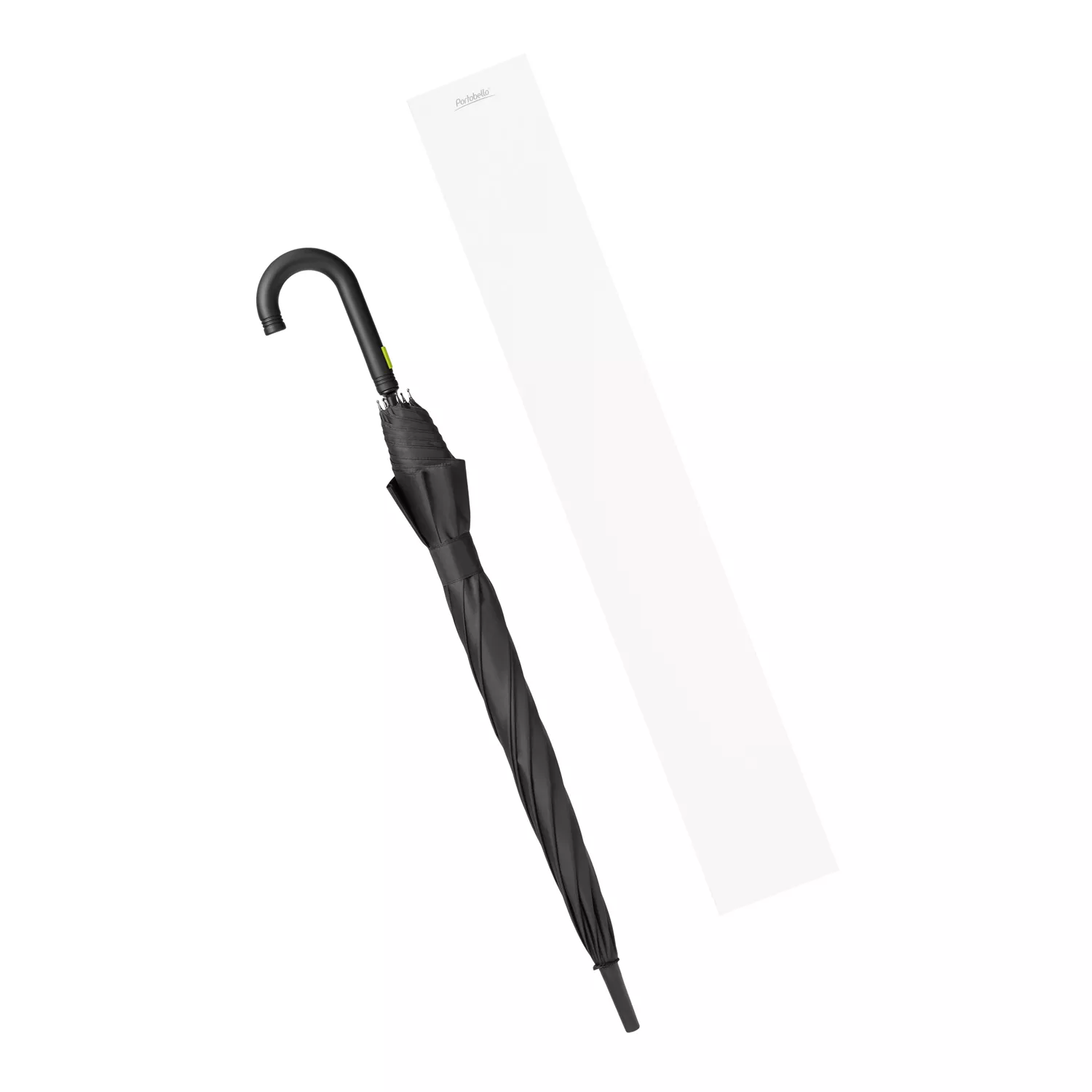 Зонт-трость Quantum, черный/салатовый