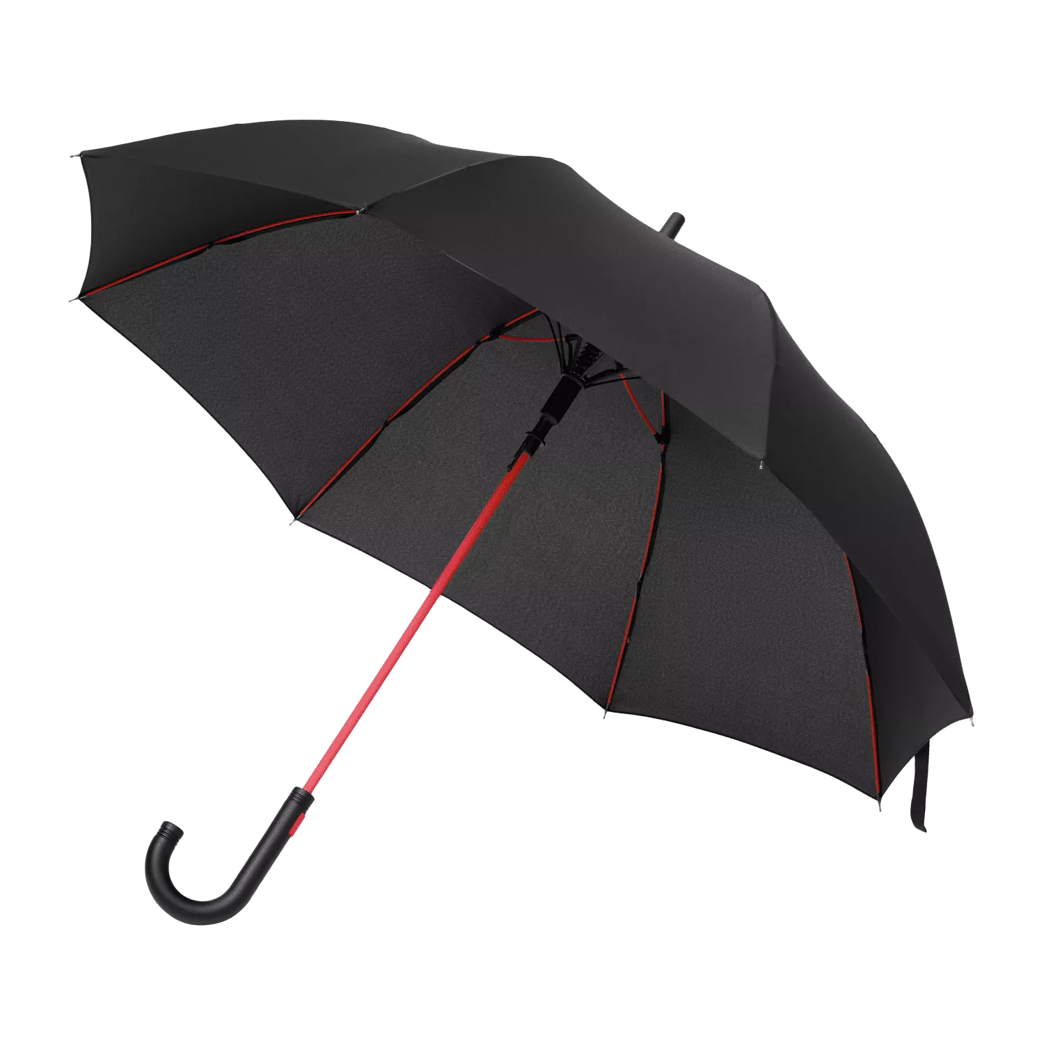 Зонт-трость Quantum, черный/красный