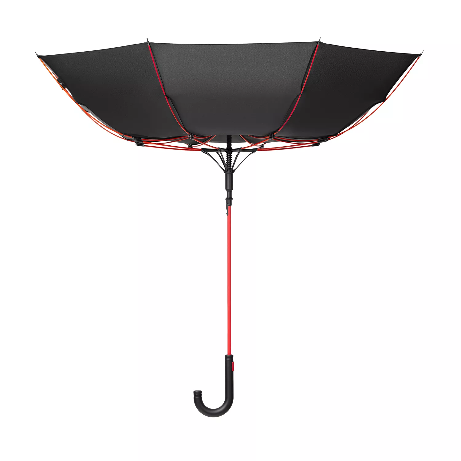 Зонт-трость Quantum, черный/красный