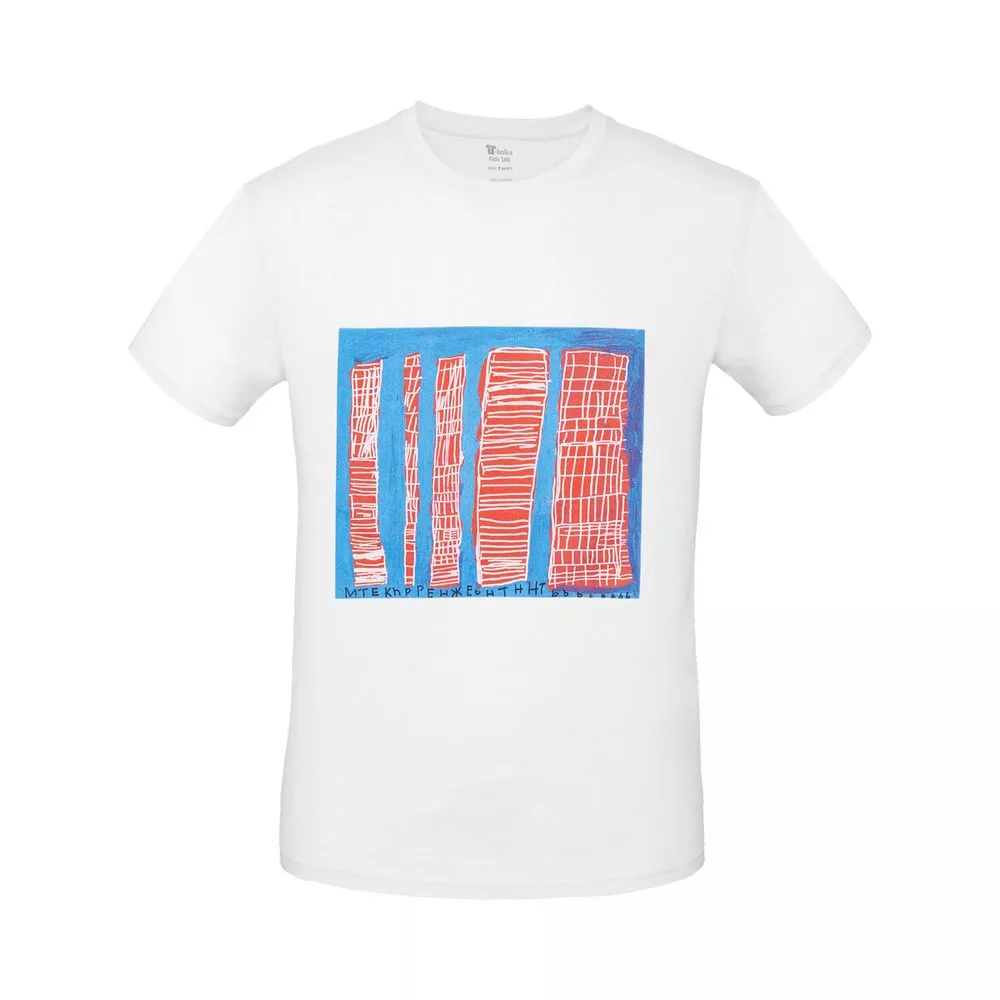 Футболка детская «Небоскребы», белая, размер 5/6
