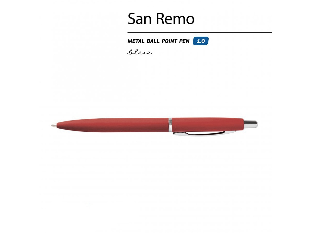 Ручка металлическая шариковая San Remo, софт тач