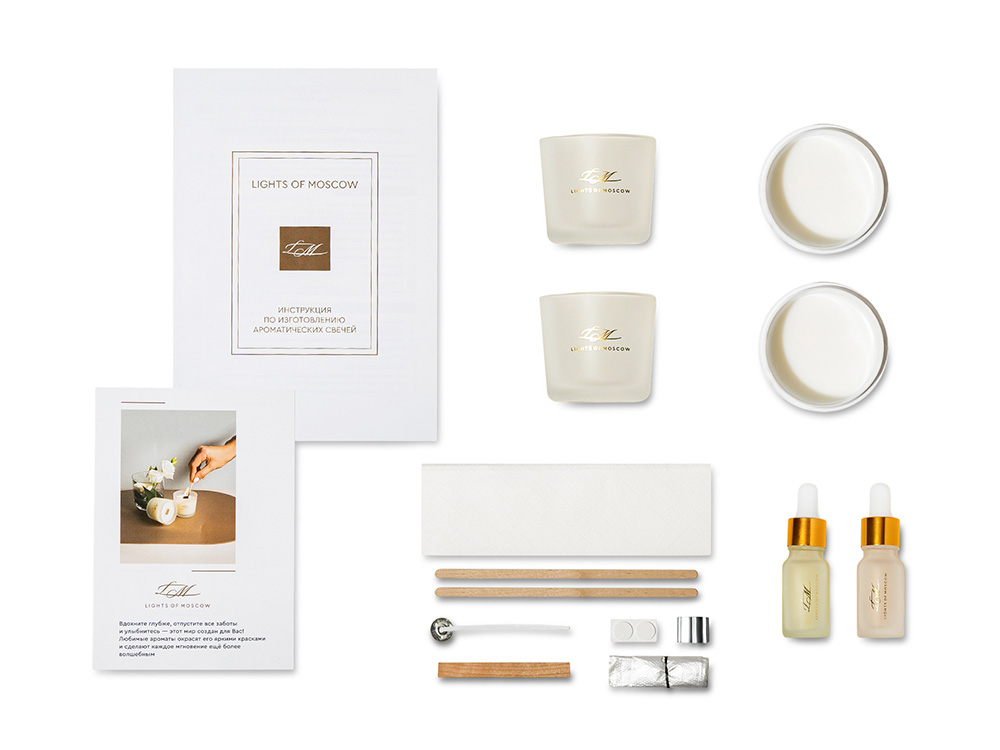 Набор для создания 2-х ароматических свечей: имбирный пряник, рождественская елка