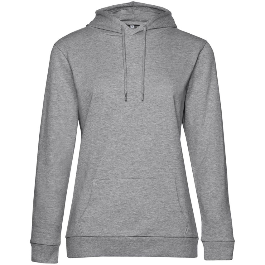 Толстовка с капюшоном женская Hoodie, серый меланж, размер XXL