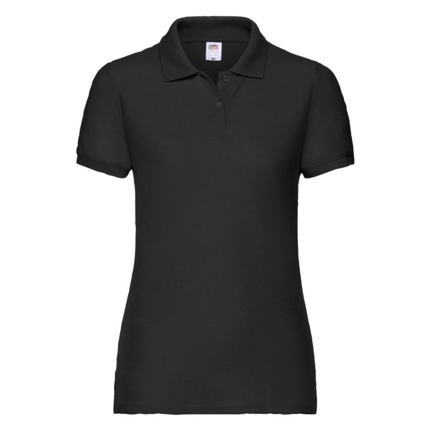 Поло "Lady-Fit 65/35 Polo", черный_XS, 65% п/э, 35% х/б, 180 г/м2