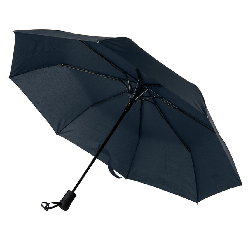 Зонт MANCHESTER складной, полуавтомат, темно-синий, D=100 см, нейлон