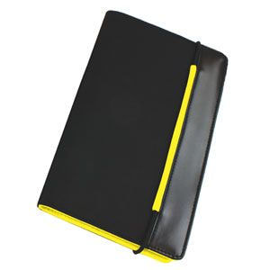 Визитница "New Style" на резинке  ( (60 визиток), черный с желтым, 19,8х12х2 см, нейлон, 
