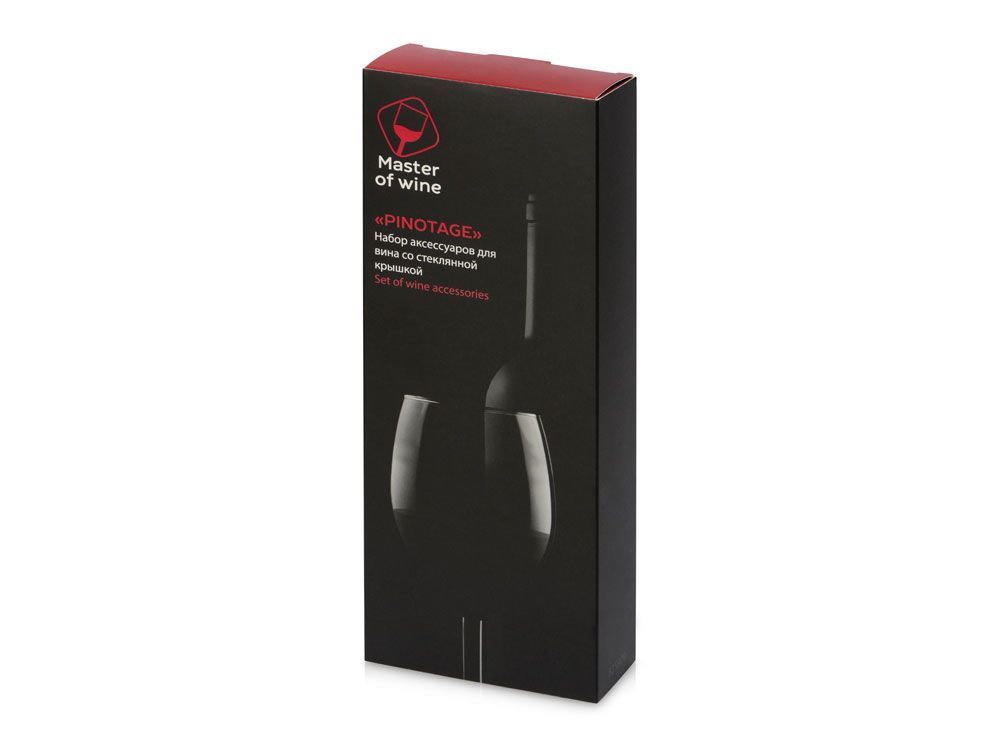 Набор аксессуаров для вина со стеклянной крышкой Pinotage