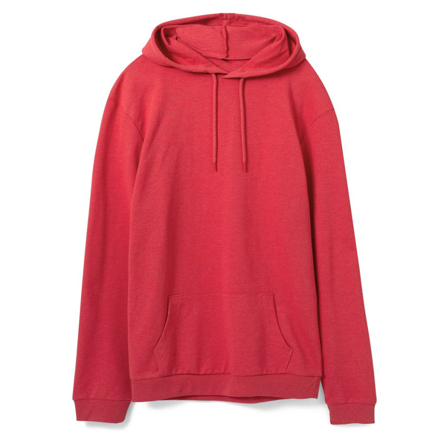 Толстовка с капюшоном унисекс Hoodie, красный меланж, размер XL