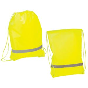 Рюкзак "Safety" со светоотражающей полосой, флуоресцентный желтый, 34х42 см, полиэстер 210D
