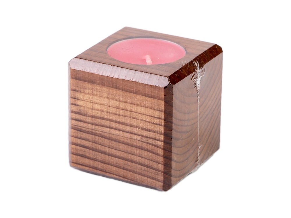 Свеча в декоративном подсвечнике Вишня