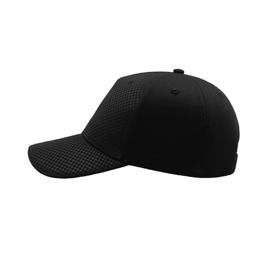 Бейсболка "GEAR", 5 клиньев, застежка на липучке, черный, ткань1:100% х/б, ткань2:100%п/э, 260 
