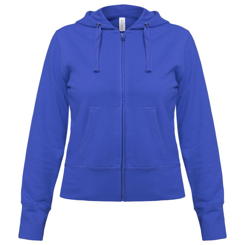 Толстовка женская Hooded Full Zip ярко-синяя, размер L