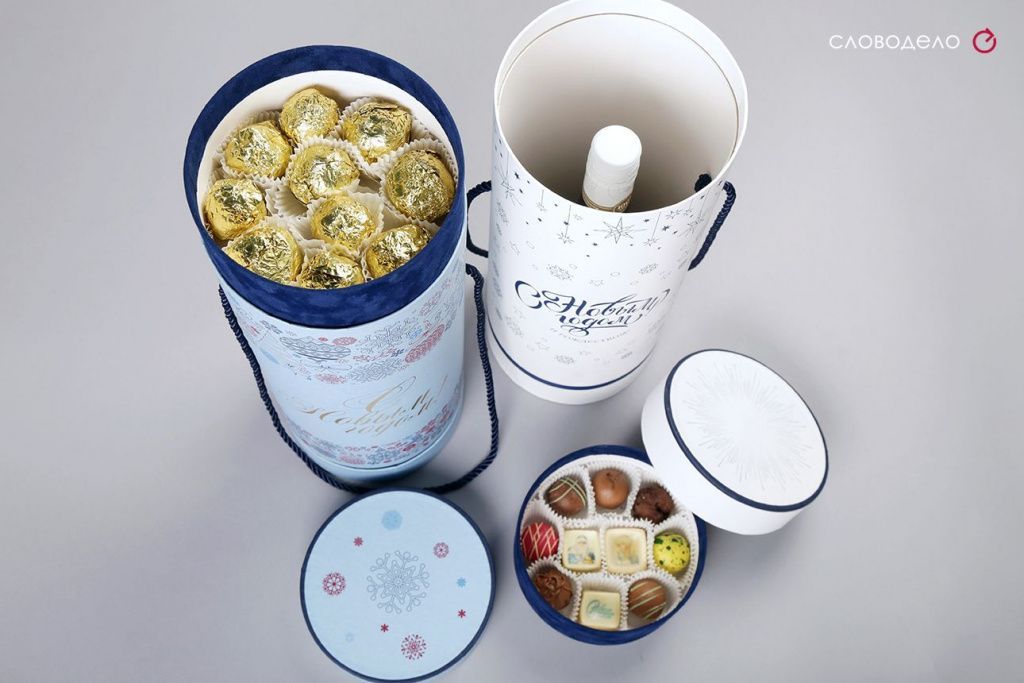 Новогодний набор. Конфеты и шампанское