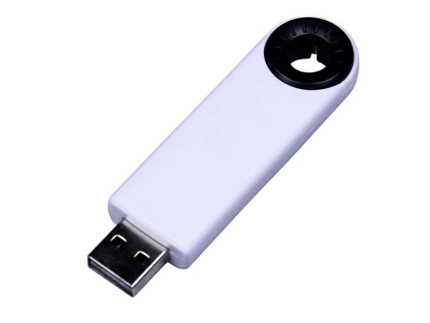 USB 2.0- флешка промо на 64 Гб прямоугольной формы, выдвижной механизм