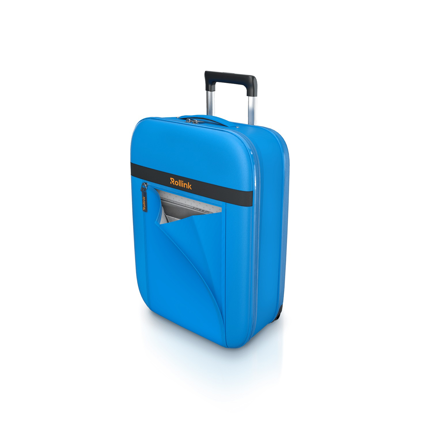 Чемодан складной Rollink Aura 55x40x20 см, 2 колеса, синий