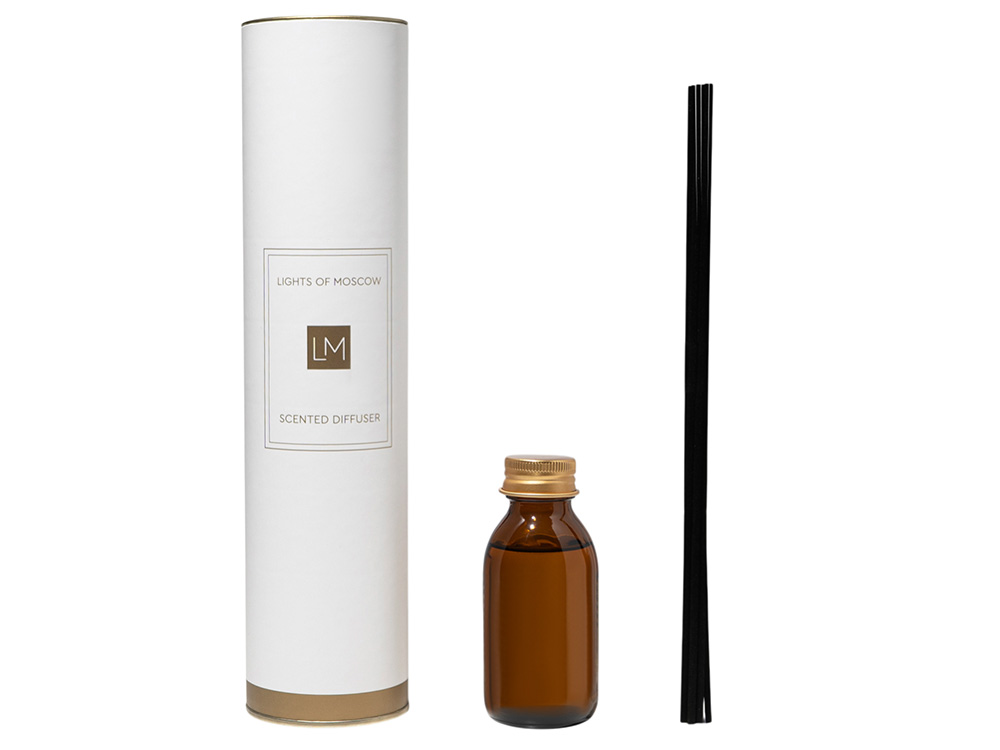 Ароматический диффузор с палочками, Россо: апельсин и клубника, дуб, 100 мл