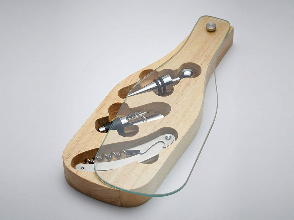 Набор аксессуаров для вина со стеклянной крышкой Pinotage