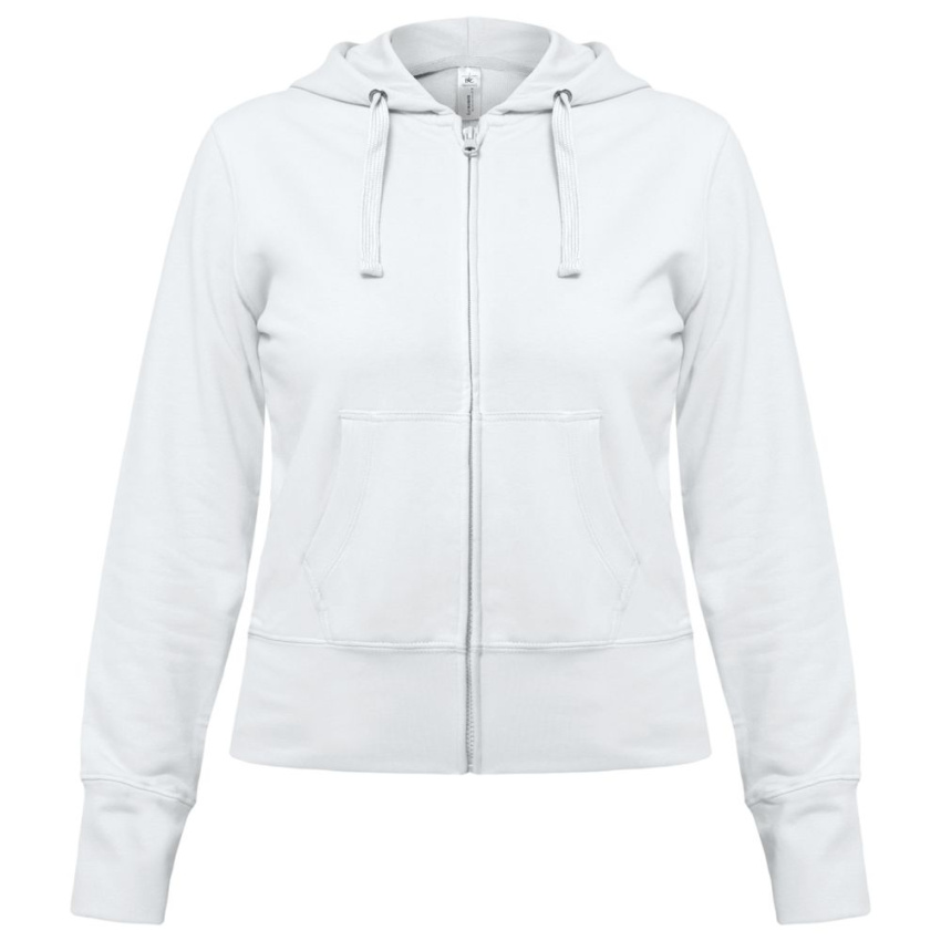 Толстовка женская Hooded Full Zip белая, размер XS