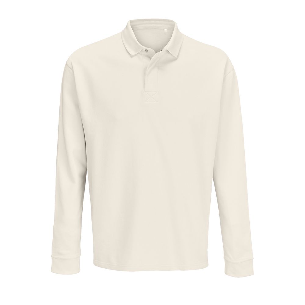 Рубашка поло оверсайз с длинным рукавом Heritage, молочная, размер XXL