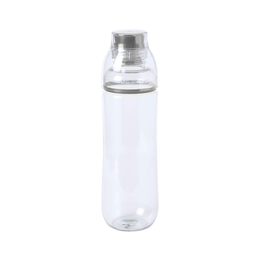 Бутылка для воды FIT, 700 мл, 24,5х7,4см, прозрачный с серым, пластик rPET