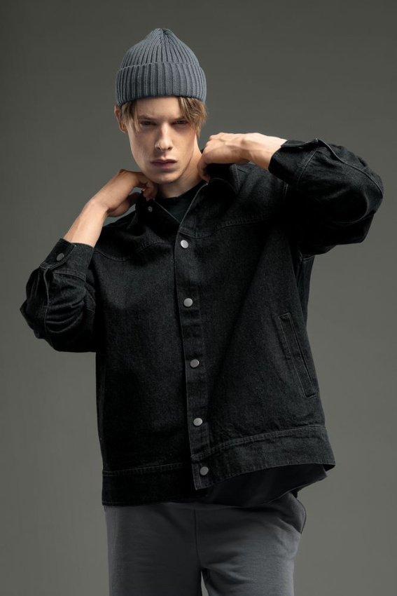 Куртка джинсовая O1, черная, размер XL/XXL