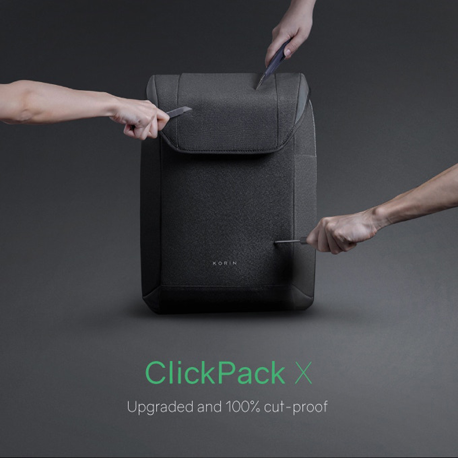 Рюкзак KORIN ClickPack X 45х32х15,5 см, с клапаном, черный